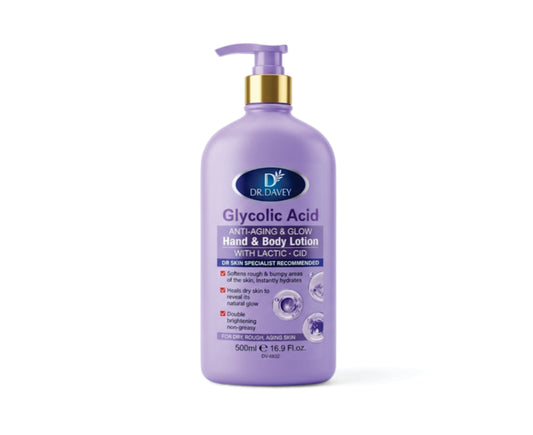 Dr. Davey Glycolic Acid Anti-Aging & Glow Hand & Body Lotion - 500ml