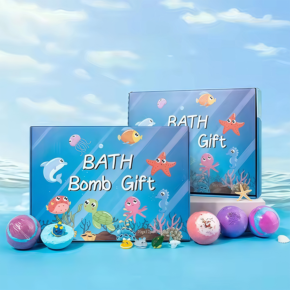 Children’s Bath Bombs Set Bath Gift with Hidden Toys 60g - Safe Ocean Bubble Bath Perfect for Sensory Play Bath time Fun