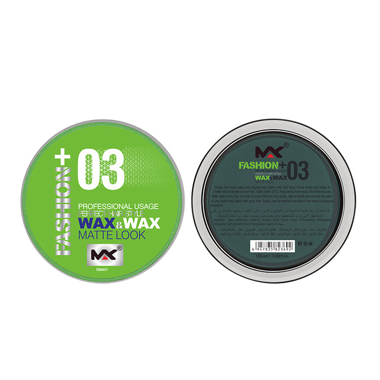 Fashion+ 03 Hair Styling Gel Wax 150ml - Matte Look - MVAKA
