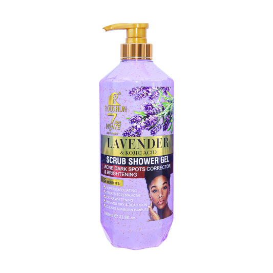 Roushun Scrub Shower Gel LAVENDER & KOJIC ACID 1000ml - RS-30816
