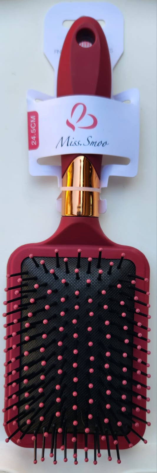 Hair Brush square 24.5cm Burgundy Colour - Miss Smoo For All Type Of Hair