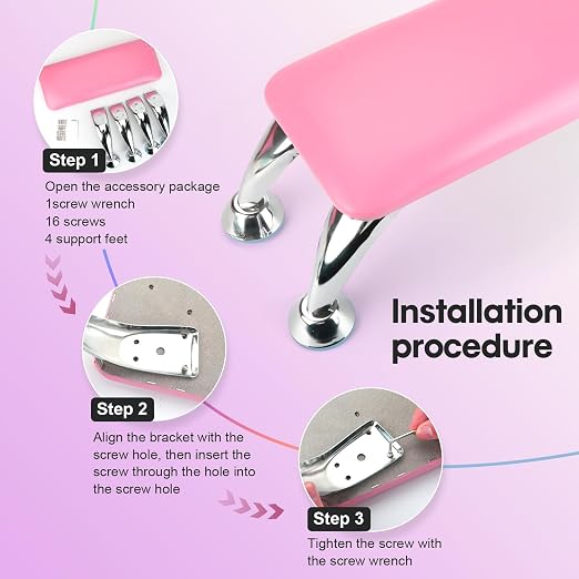 Hand Rest for Nails Tech with Table Mat for Salons and Home Manicures, Soft Microfiber Leather Nail Hand Rest for Relaxing Arms, Non-slip Height Hand Pillow Cushion Nail Salon Manicure