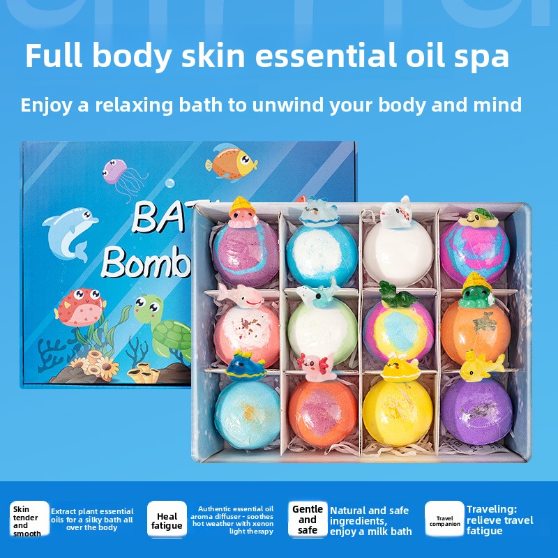 Children’s Bath Bombs Set Bath Gift with Hidden Toys 60g - Safe Ocean Bubble Bath Perfect for Sensory Play Bath time Fun