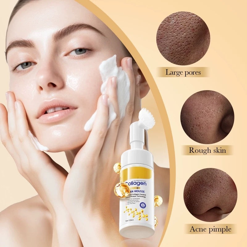 SADOER Cleaning Mousse Anti-Aging 120ml - Deep Purifying Collagen Facial Cleanser 120ml