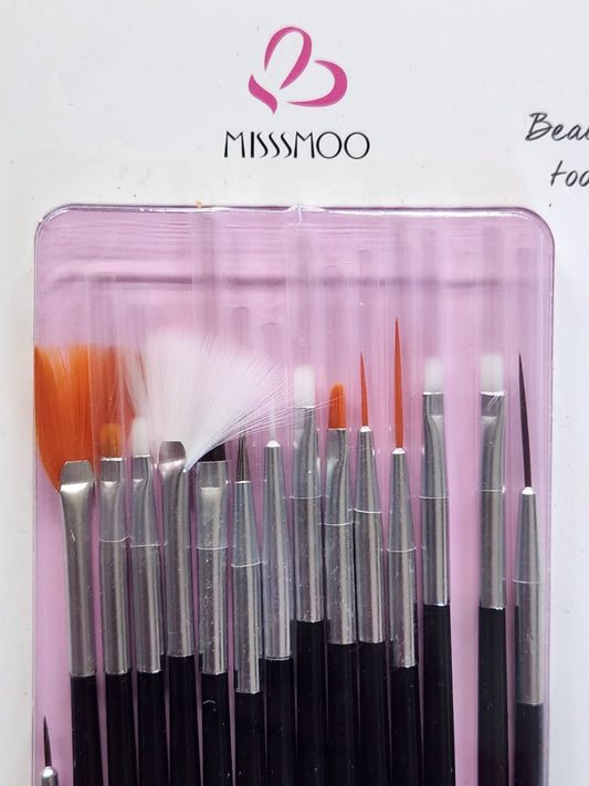 Miss Smoo Nail Gel Art Brush Set 15Pcs