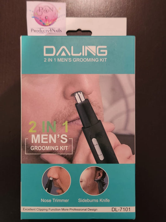 DALING 2 in 1 Grooming Kit - Nose Trimmer and Sideburns Knife DL-7101