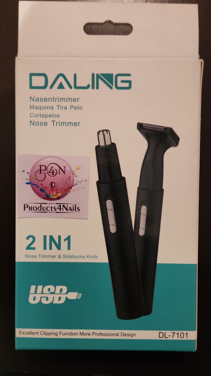 DALING 2 in 1 Grooming Kit - Nose Trimmer and Sideburns Knife DL-7101