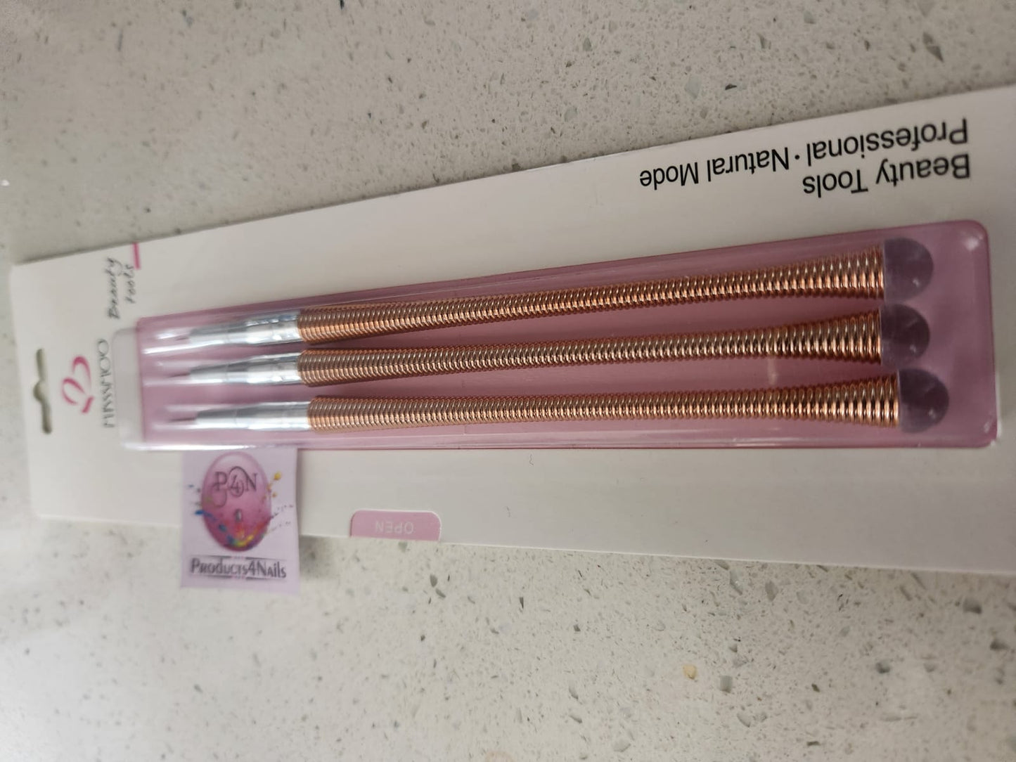 Miss Smoo 3pcs Striping Nail Art Liner Head Brush - ROSE GOLD