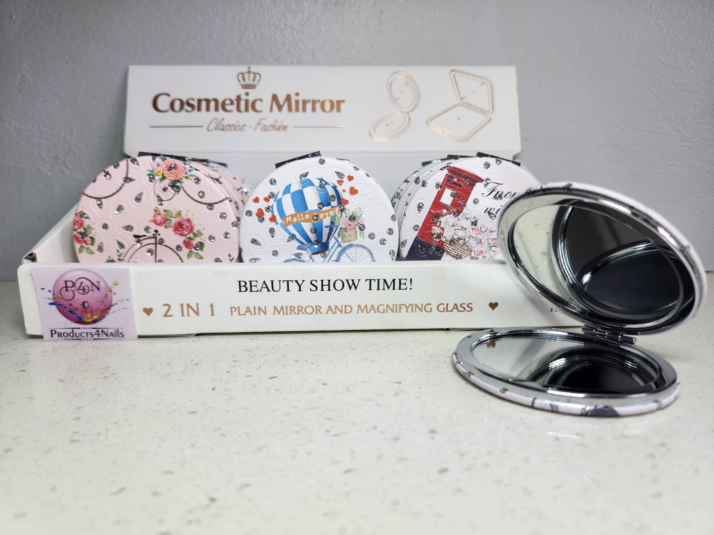 Cosmetic Mirror Classics Fashion 2 in 1 (Plain Mirror and Magnifying Glass)