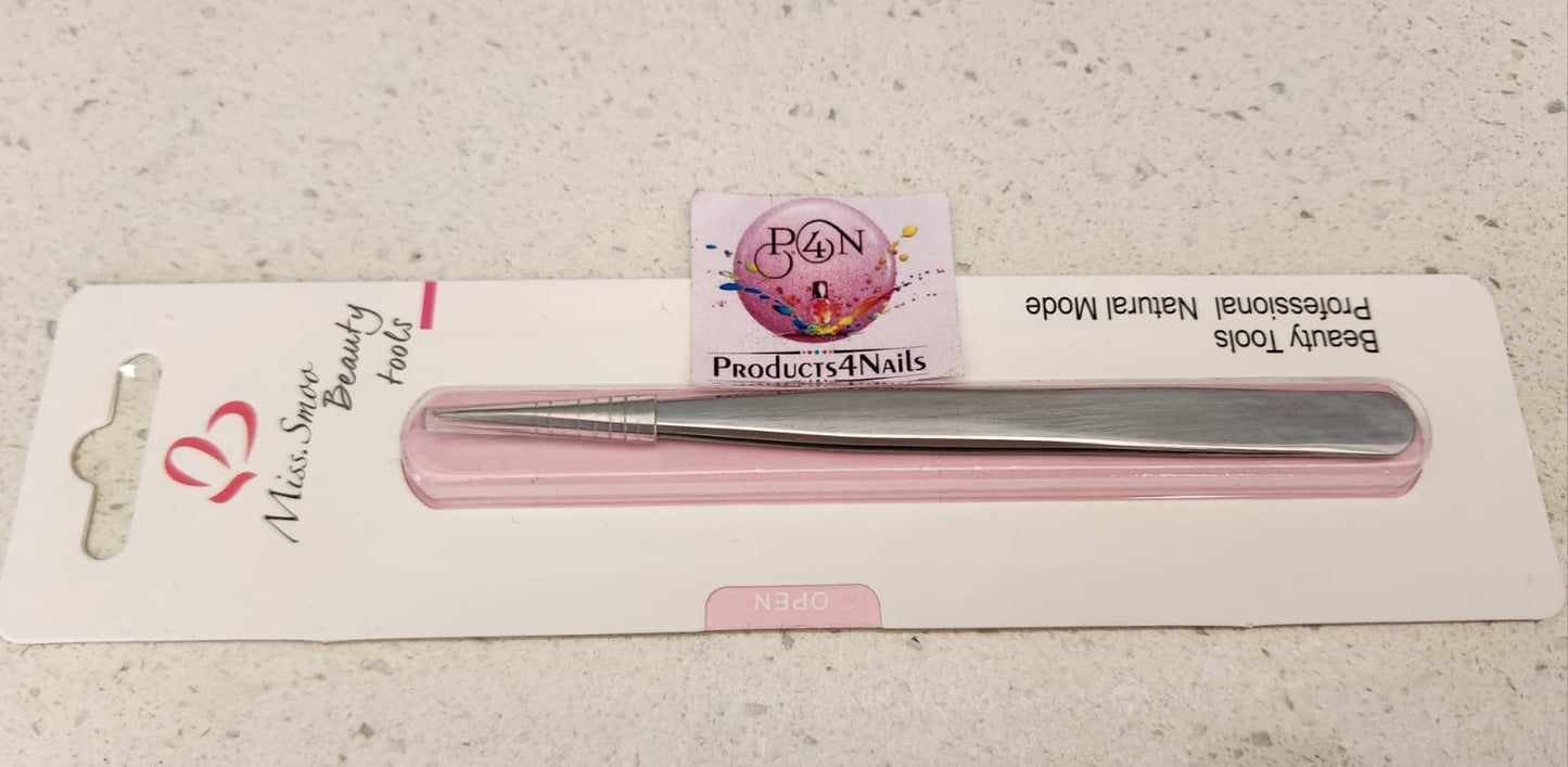 Tweezer Straight Pointed Stainless Steel Silver