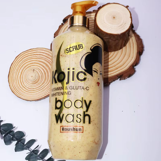 Roushun Scrub Body Wash KOJIC Vitamin & Gluta-C Whitening 1000ml - RS-30785