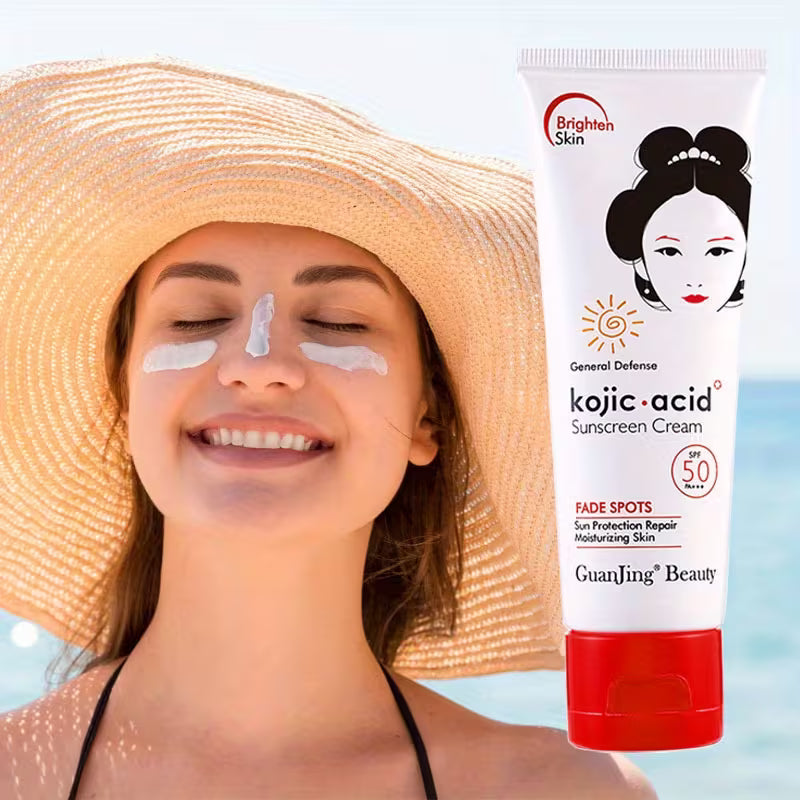 Kojic Acid Whitening UV Sunscreen Cream Sunblock Sun Protection Moisturizing Spf50 Pa+++ 80g
