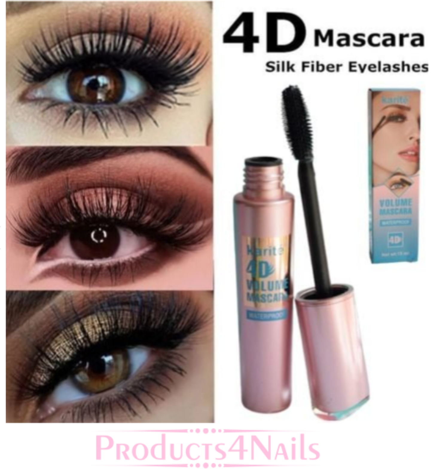 Karite 4D Volume Mascara Waterproof 24 Hour Long Lasting 15ml