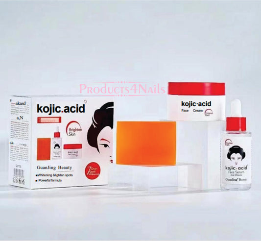 Kojic Acid Brighten Skin 3 Piece Set - Face Cream/Face Serum/Soap