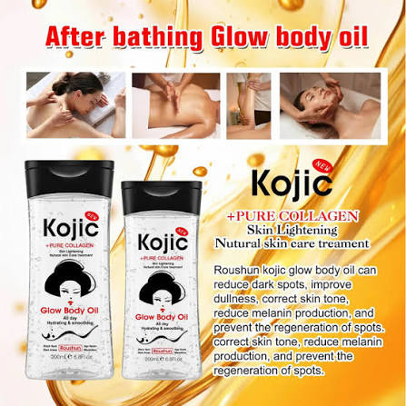 Kojic + Pure Collagen Skin Glow Body Oil Roushun - 200ml