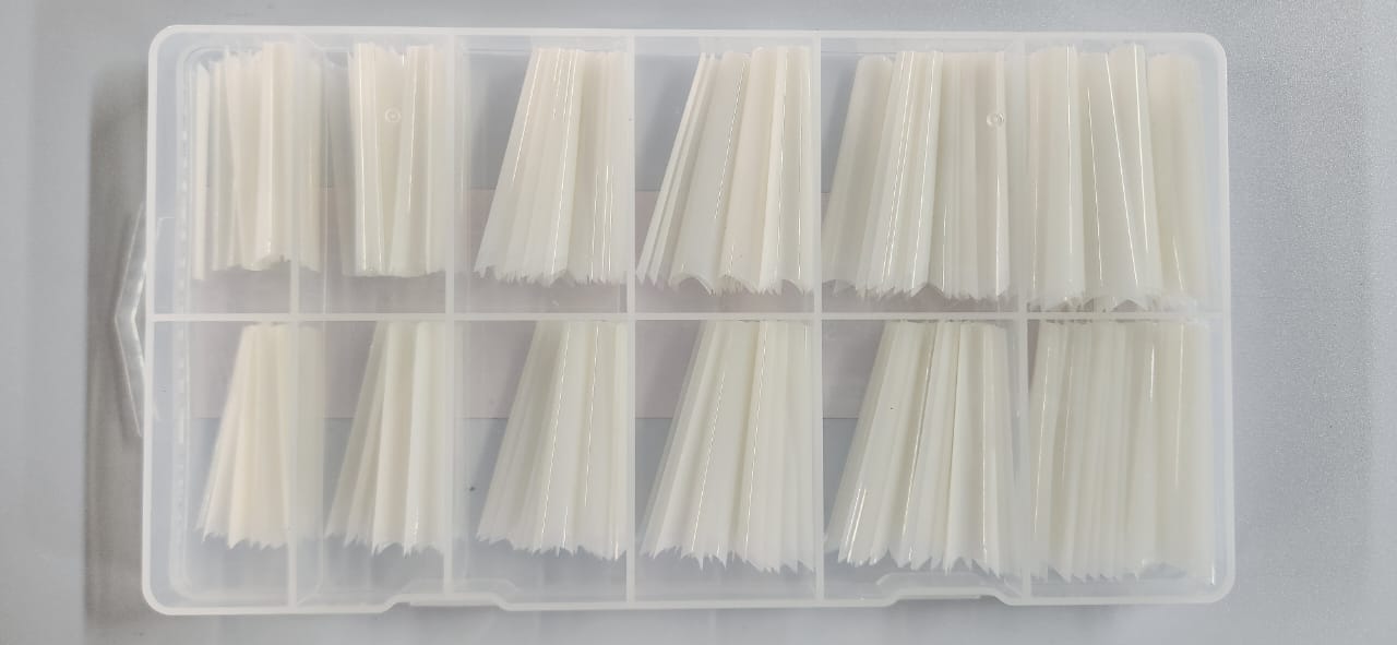 LONG COFFIN Nail Tips Standard Size 240pcs/12Sizes (Half Cover) Light and Flexible Stronger Adhesion