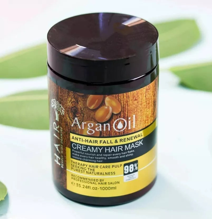 Hair Mask Lightness Argan Oil From Morocco Anti Hair Fall & Renewal Creamy -1000ml
