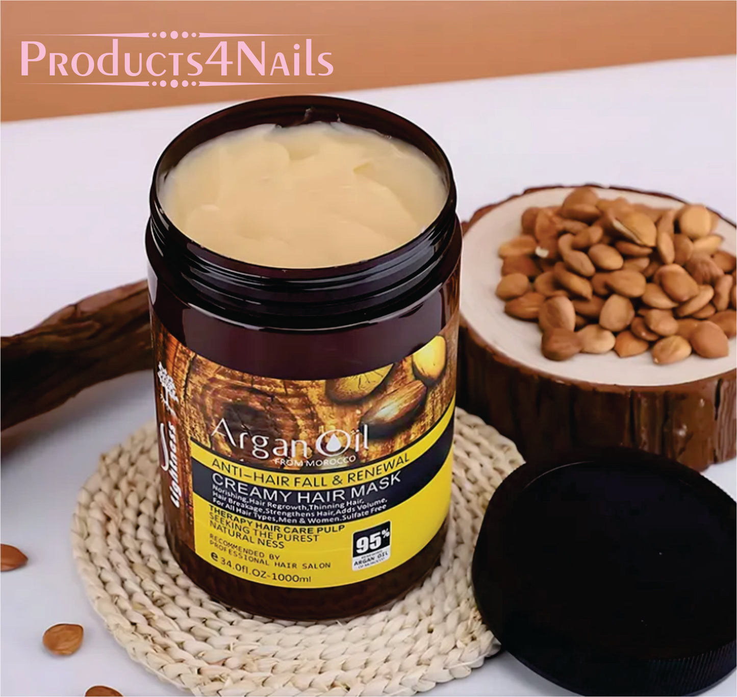 Hair Mask Lightness Argan Oil From Morocco Anti Hair Fall & Renewal Creamy -1000ml
