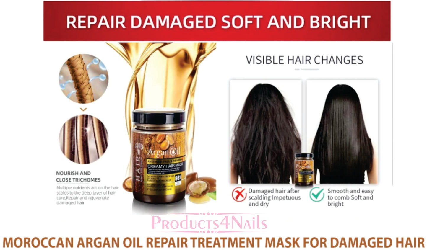 Hair Mask Lightness Argan Oil From Morocco Anti Hair Fall & Renewal Creamy -1000ml