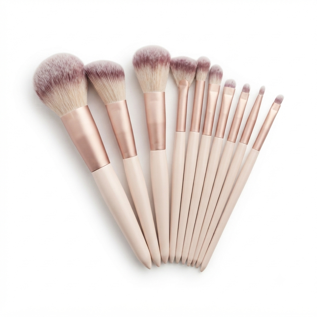 Makeup Brush Set 10 Pcs - Miss Smoo Eyebrow Razor - High Grade Product Cosmetic Brush