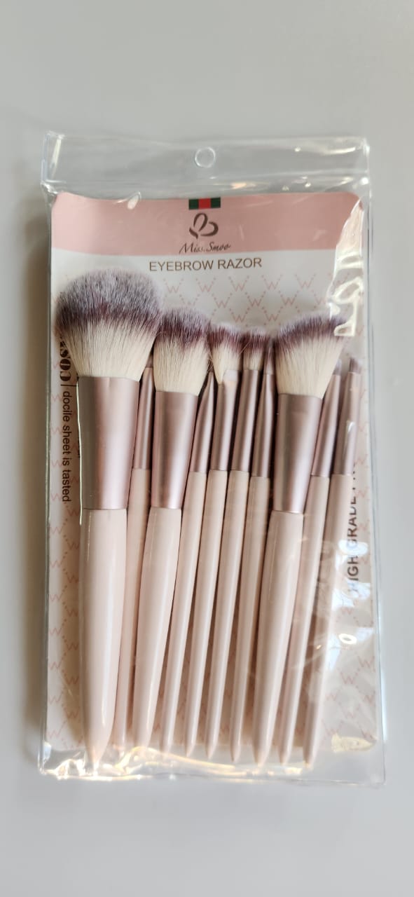 Makeup Brush Set 10 Pcs - Miss Smoo Eyebrow Razor - High Grade Product Cosmetic Brush