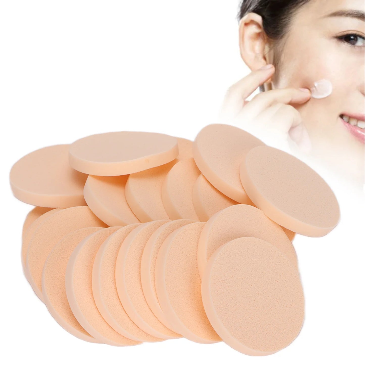 Makeup Sponge Easy Cleaning Powder Puff Round, Safe Dual Use Quick Rebound Convenient For Makeup