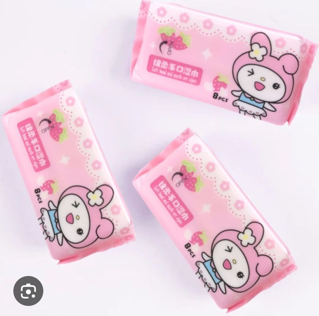 Mini Wet Wipes 8-Pack - Alcohol-Free Facial Refresh