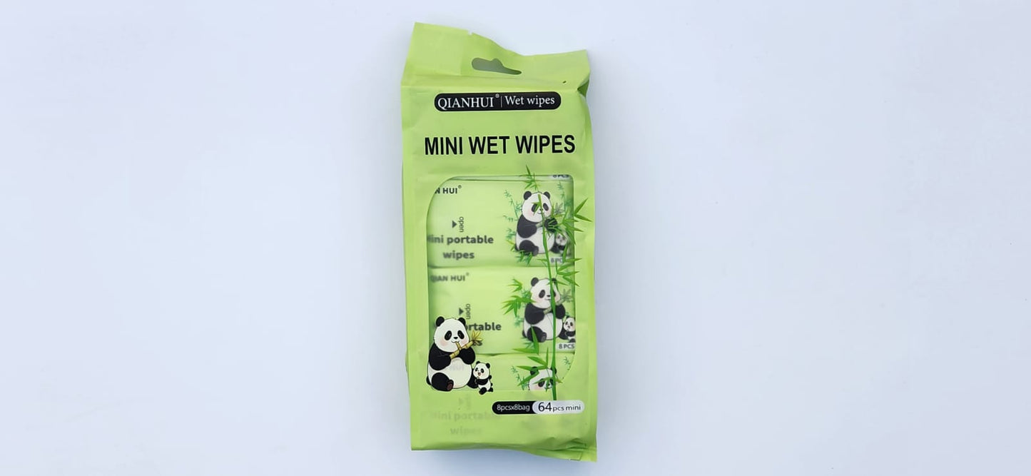 Mini Wet Wipes 8-Pack (64pcs mini) Qianhui OR Islak Mendil