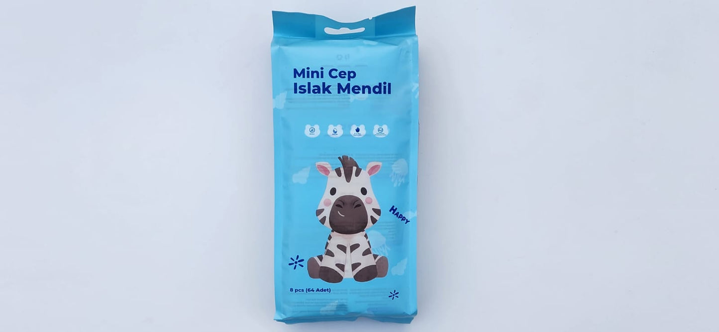 Mini Wet Wipes 8-Pack (64pcs mini) Qianhui OR Islak Mendil