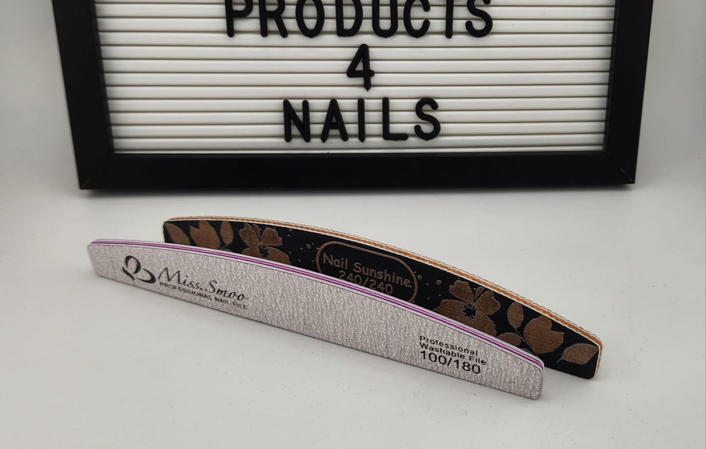 Miss Smoo Nail File 100/180 Grey - Half Moon Grey - Lose
