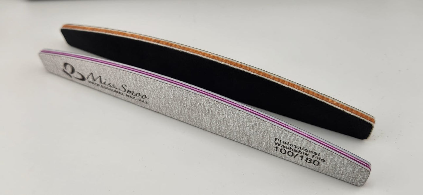 Miss Smoo Nail File 100/180 Grey - Half Moon Grey - Lose