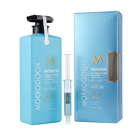 MORROGOOIL Moisture Volume Shampoo + Conditioner 2-in-1 – Argan Oil, Protein, Collagen & Keratin, 800ml