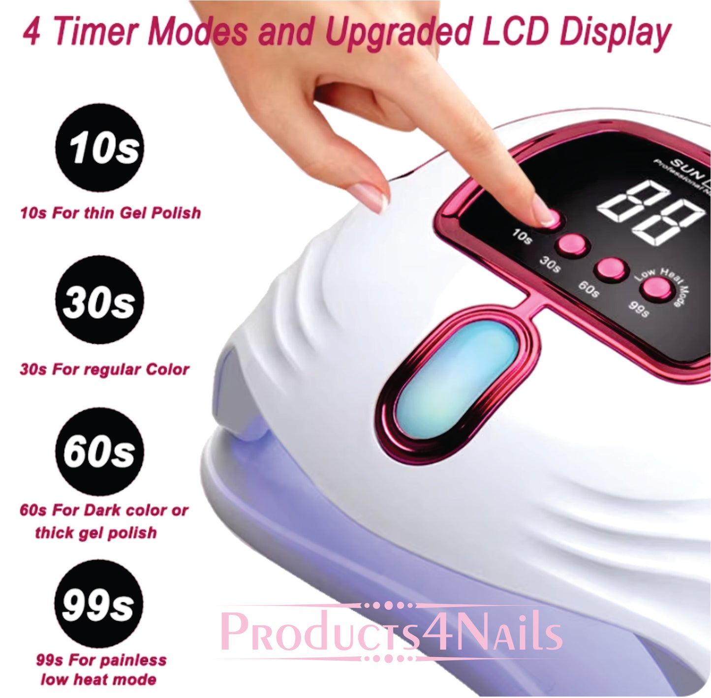 Nail Lamp Sun S5 268W UV LED Nail Dryer for Curing Gel Polish 57 Led Lights Quick Cure Auto Sensor