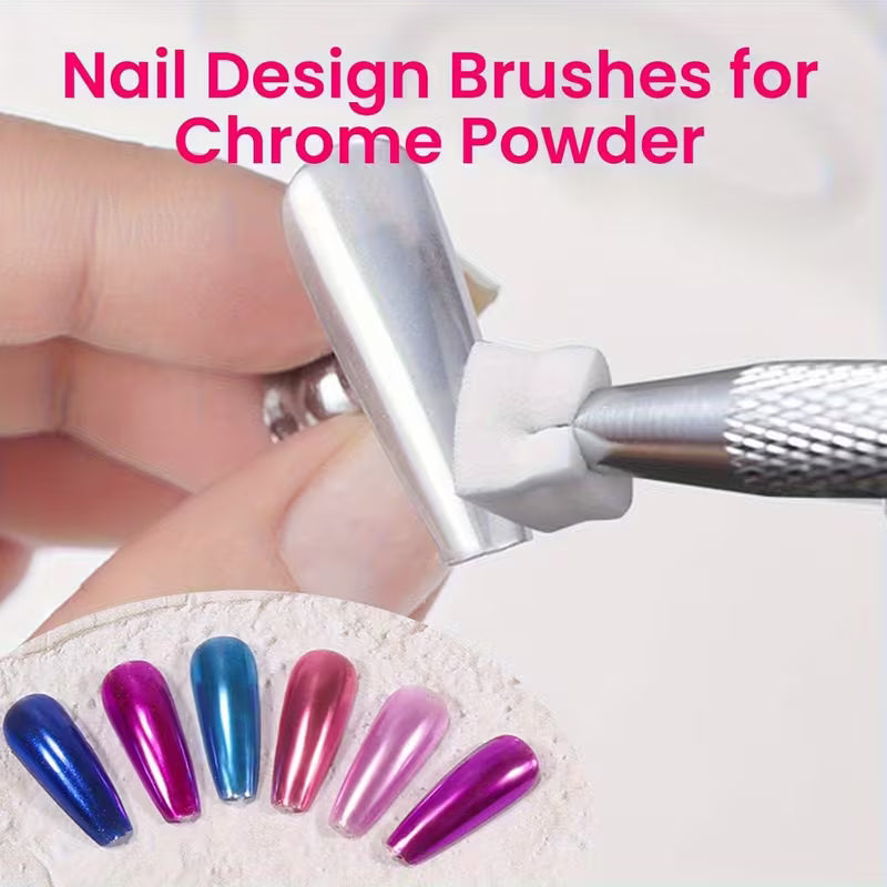 Nail Sponge Metal Grabber Mini Replaceable Nail Sponges Blocks for Ombre and No Wipe Painting Gel
