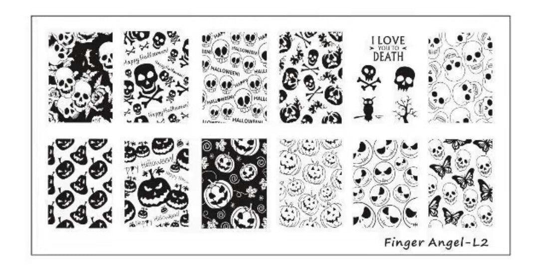 Nail Stamping Metal Plate - Finger Angel L ( Halloween )