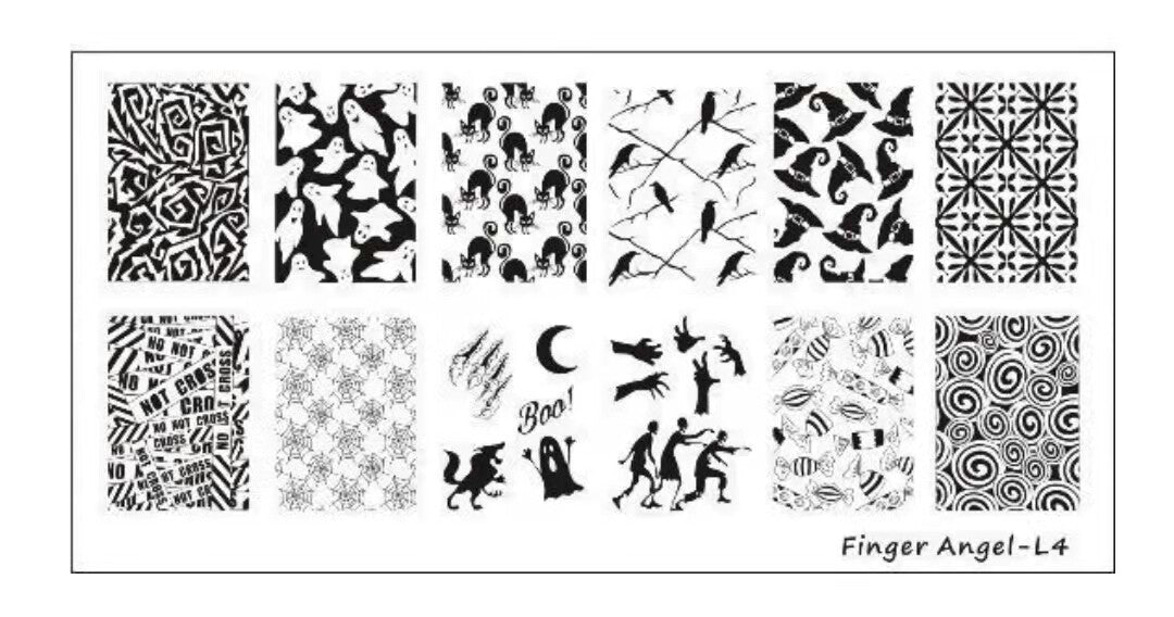 Nail Stamping Metal Plate - Finger Angel L ( Halloween )