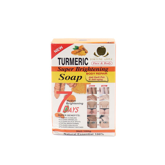 Turmeric Soap Super Brightening  100g - Anti Dark Spots & Antiaging (FORTUNE APPLE)