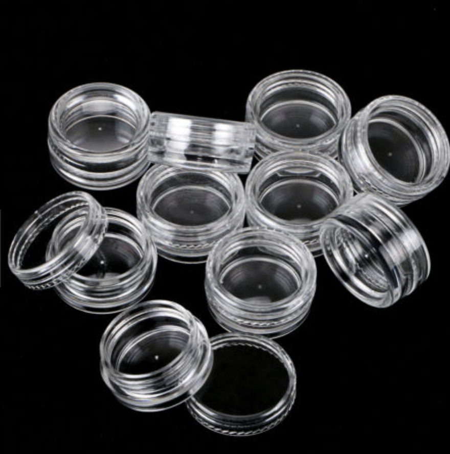 PLASTIC Clear Empty Pots bottle for nail art CRAFT BEADS STORAGE Container 3g