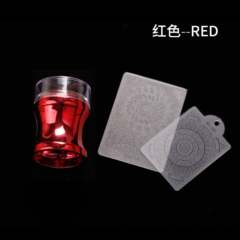 Platinum Silicone Stamper + 2 Scrapes 3.8cm with cover