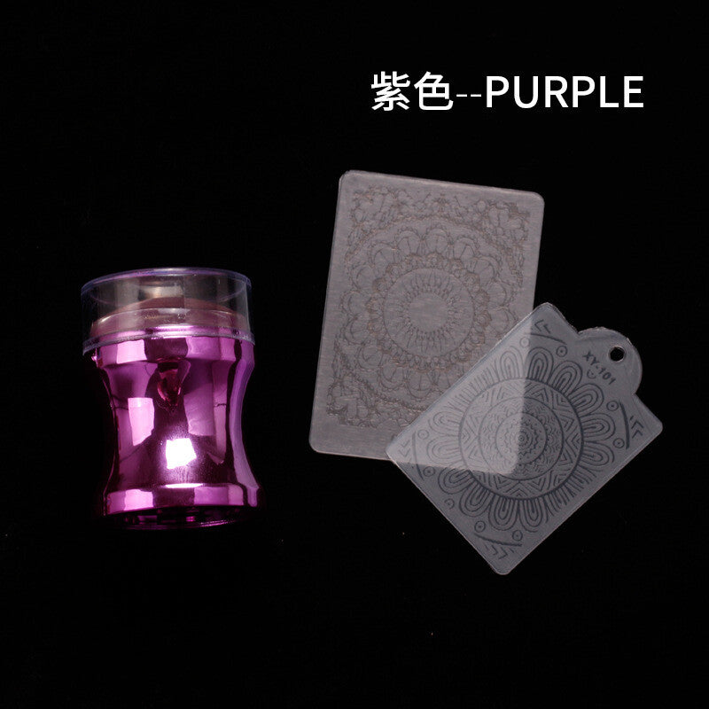 Platinum Silicone Stamper + 2 Scrapes 3.8cm with cover