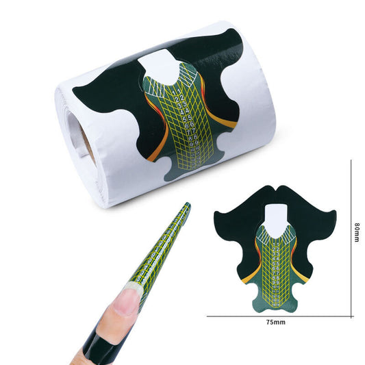QZ32 500 slices_Roll Nail Form Extension Sticker Self-Adhesive Nail Tips Guide, Gel Nail Stickers for Poly Gel_Extension_Acrylic Nail Molds Builder