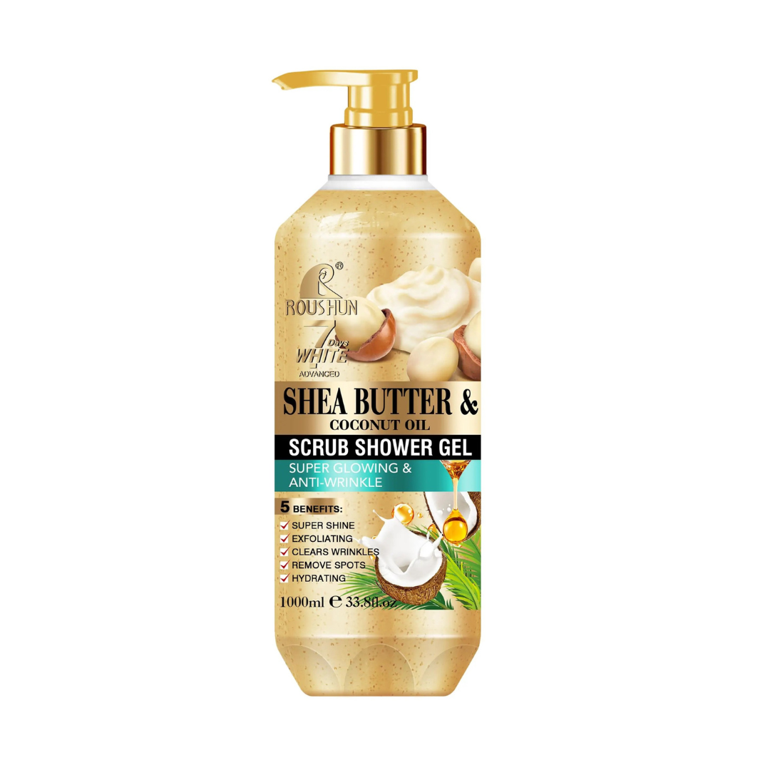 Roushun Scrub Shower Gel SHEA BUTTER & COCONUT OIL 1000ml - RS-30780