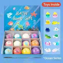 Children’s Bath Bombs Set Bath Gift with Hidden Toys 60g - Safe Ocean Bubble Bath Perfect for Sensory Play Bath time Fun