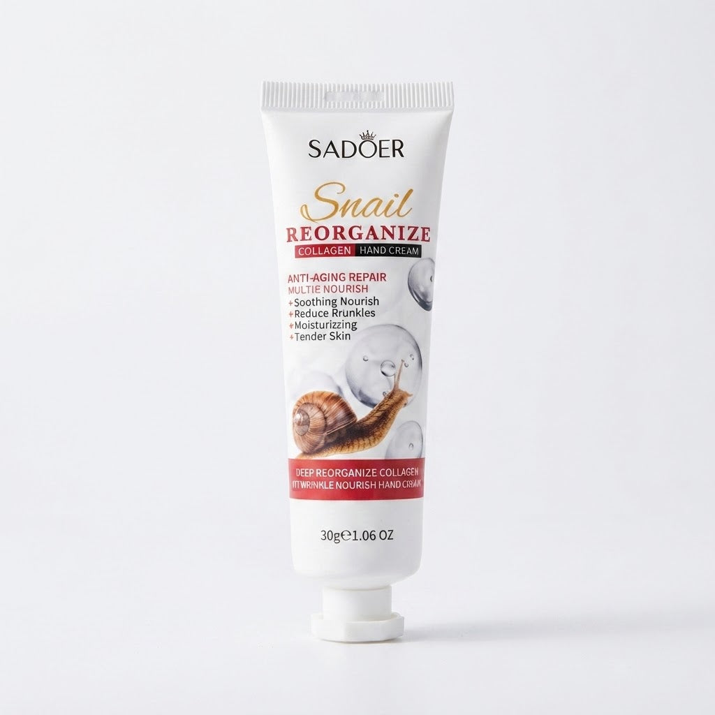 SADOER Snail Reorganize Collagen Anti-Wrinkle Nourish Hand Cream Set – 5 × 30g
