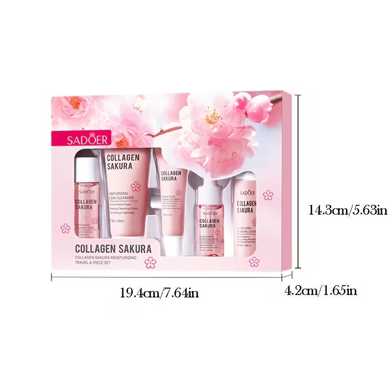 SADOER Collagen Sakura Moisturizing Travel 6-Piece Set