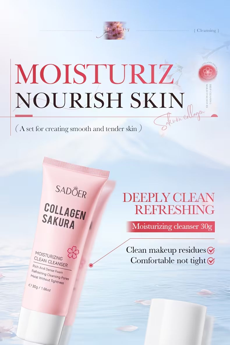 SADOER Collagen Sakura Moisturizing Travel 6-Piece Set
