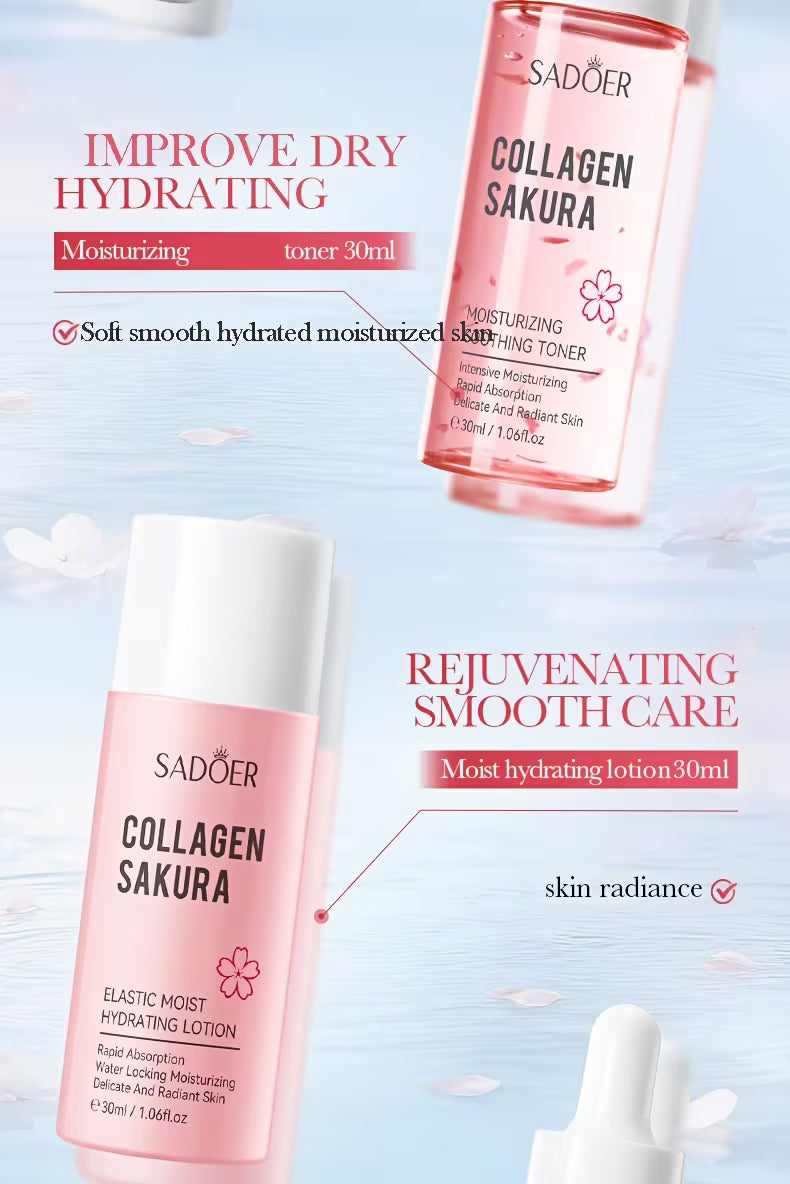 SADOER Collagen Sakura Moisturizing Travel 6-Piece Set
