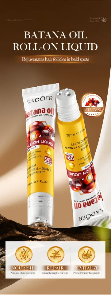 SADOER Batana Oil Scalp Soothing Haircare 98% Organic Roll-on Liquid 20ml