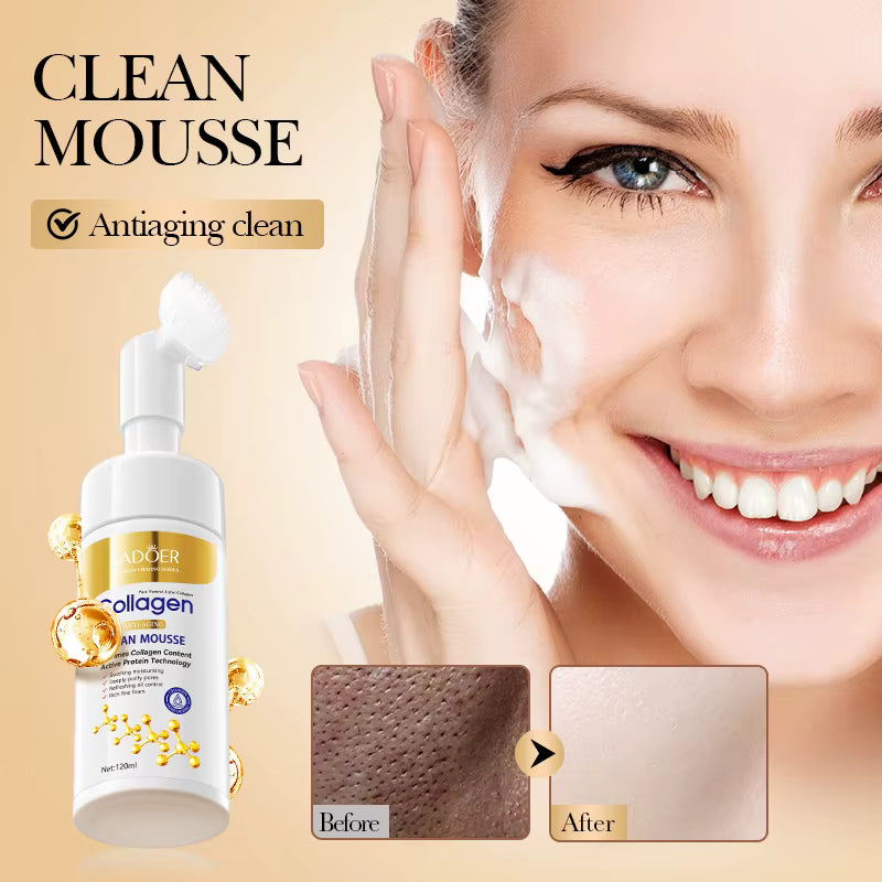 SADOER Cleaning Mousse Anti-Aging 120ml - Deep Purifying Collagen Facial Cleanser 120ml