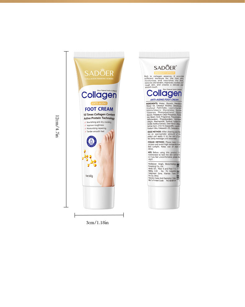 SADOER Collagen Foot Cream 60g - Anti-Aging Cracked Heel Repair